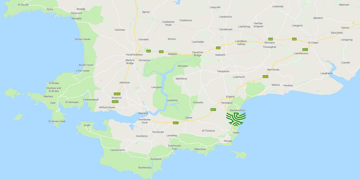 Map of West Wales showing AllTrades building services location